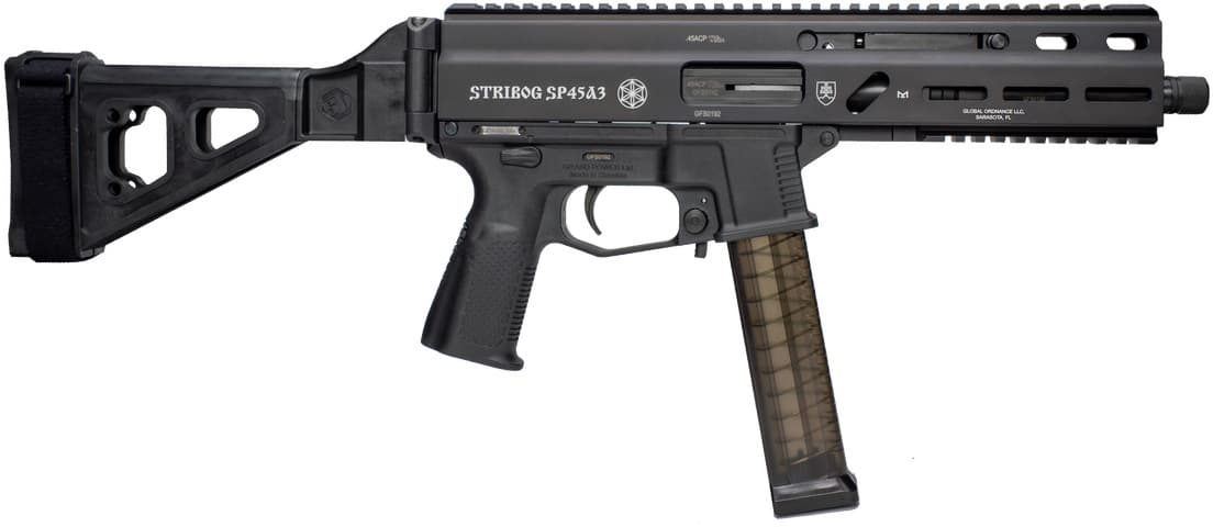 Grand Power Stribog SP45A3 .45 ACP 8in Threaded Barrel 20rd Gray Finish