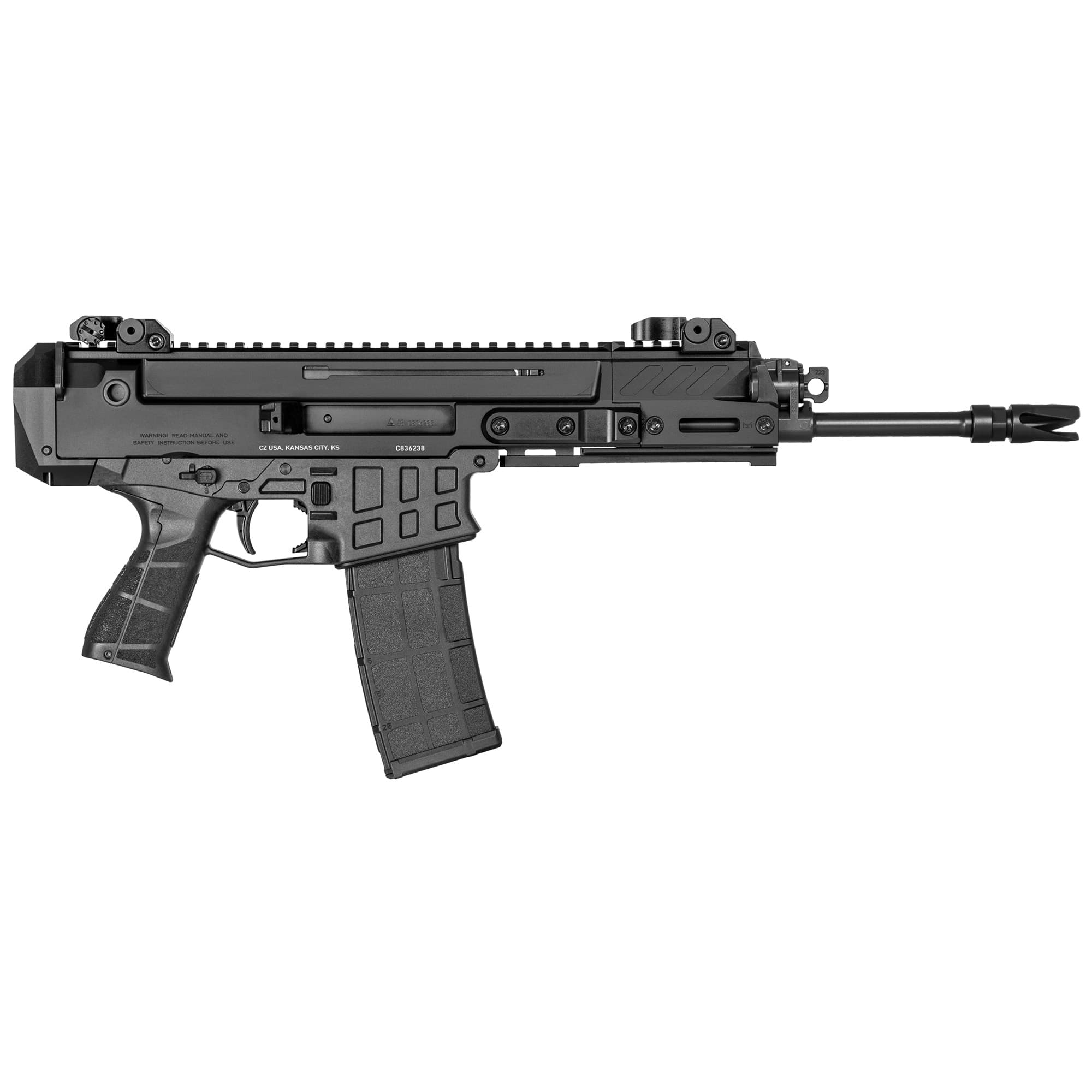 CZ Bren 2 Ms 7.62x39 11in 30 Rounds Carbon Fiber Reinforced Frame Black