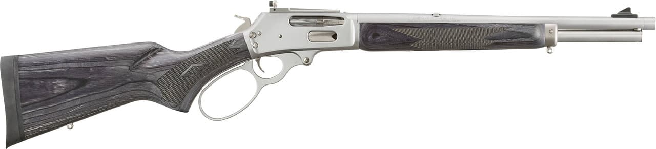 Marlin 70506 336 Trapper Full Size 30-30 Win 5+1 16.17" Satin Steel Threaded Barrel, Satin Stainless Steel Receiver, Fixed Black Laminate Stock