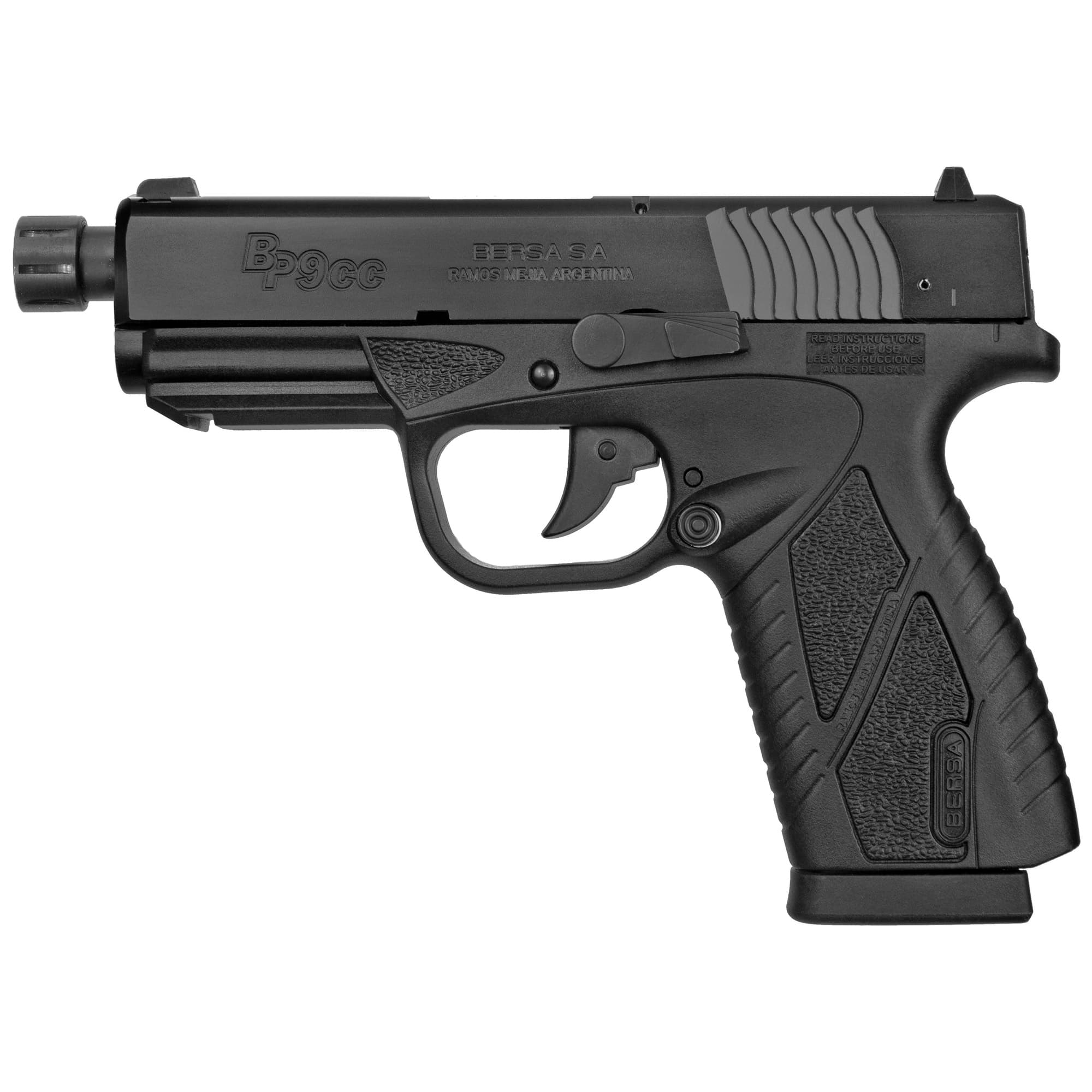 Bersa Bpcc 9mm Luger, 4in. Barrel, 8rd, Threaded  - Black (BP9MCCX)