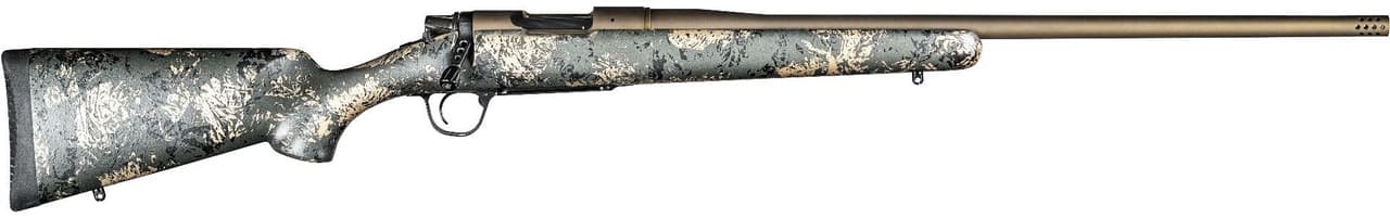 Christensen Arms 8010108500 Mesa FFT 300 Win Mag 3+1 22" Threaded Barrel, Burnt Bronze Cerakote, Green with Black/Tan Webbing Stock