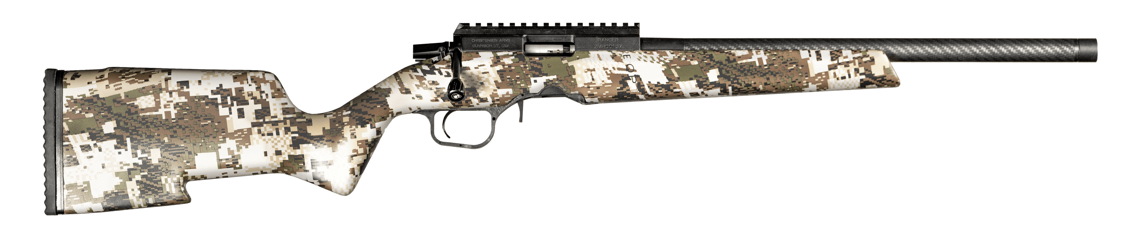 Christensen Arms 8011201700 Ranger  Full Size 22 WMR 9+1, 18" Black Carbon Fiber Barrel, Black Anodized Aluminum Receiver, Sitka Subalpine Camo Fixed w/Aluminum Pillars Stock