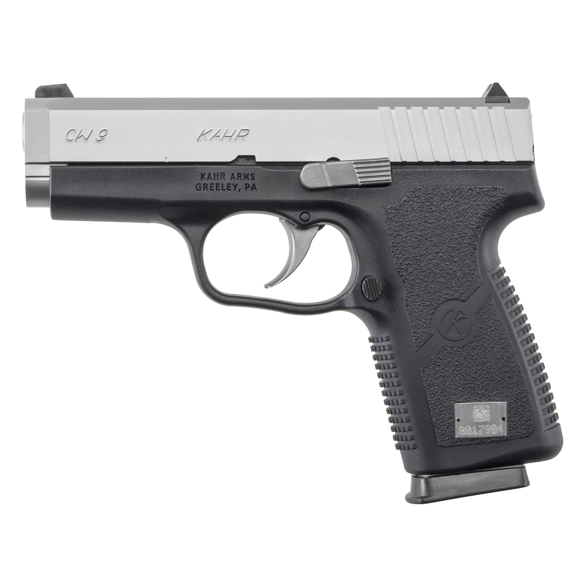 Kahr Arms CW9 Handgun 9mm Luger 7rd Magazine 3.5" Barrel Black with Silver Slide