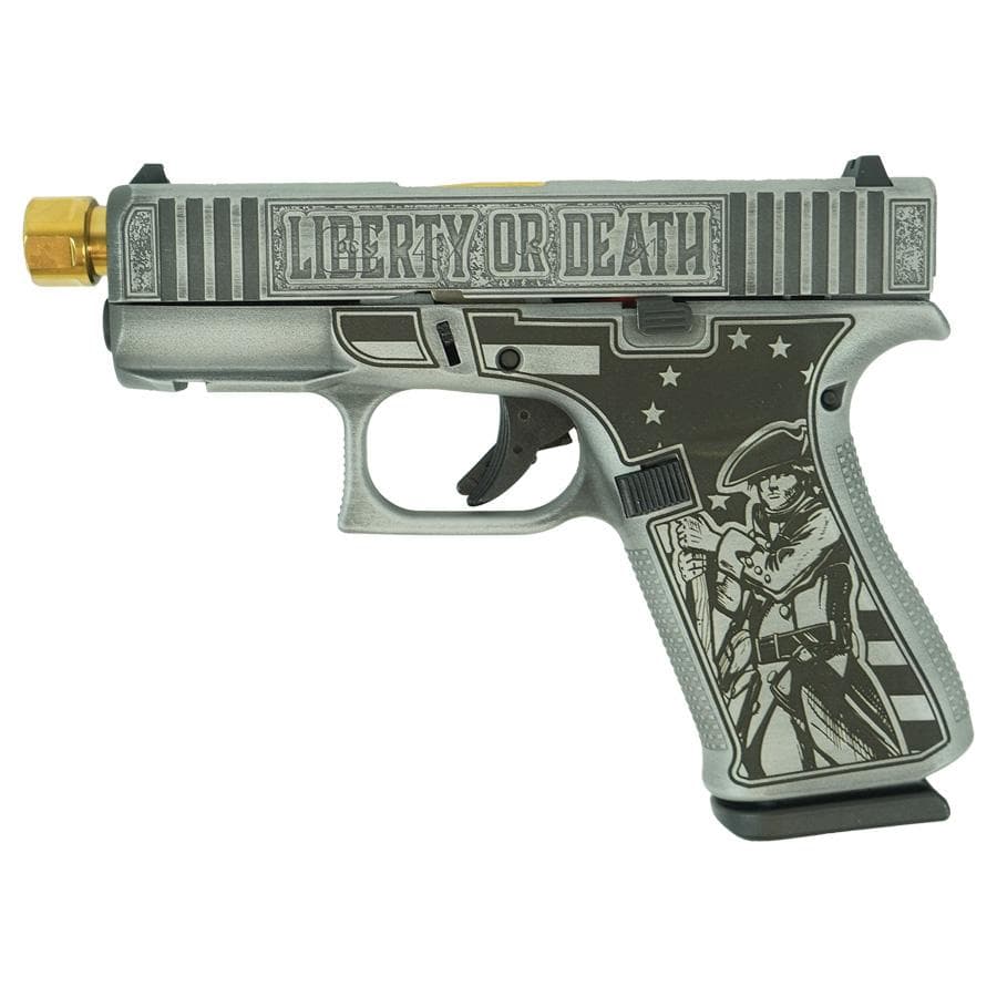 Glock 43X Liberty or Death 9mm 3.9in Barrel 10rd Gold