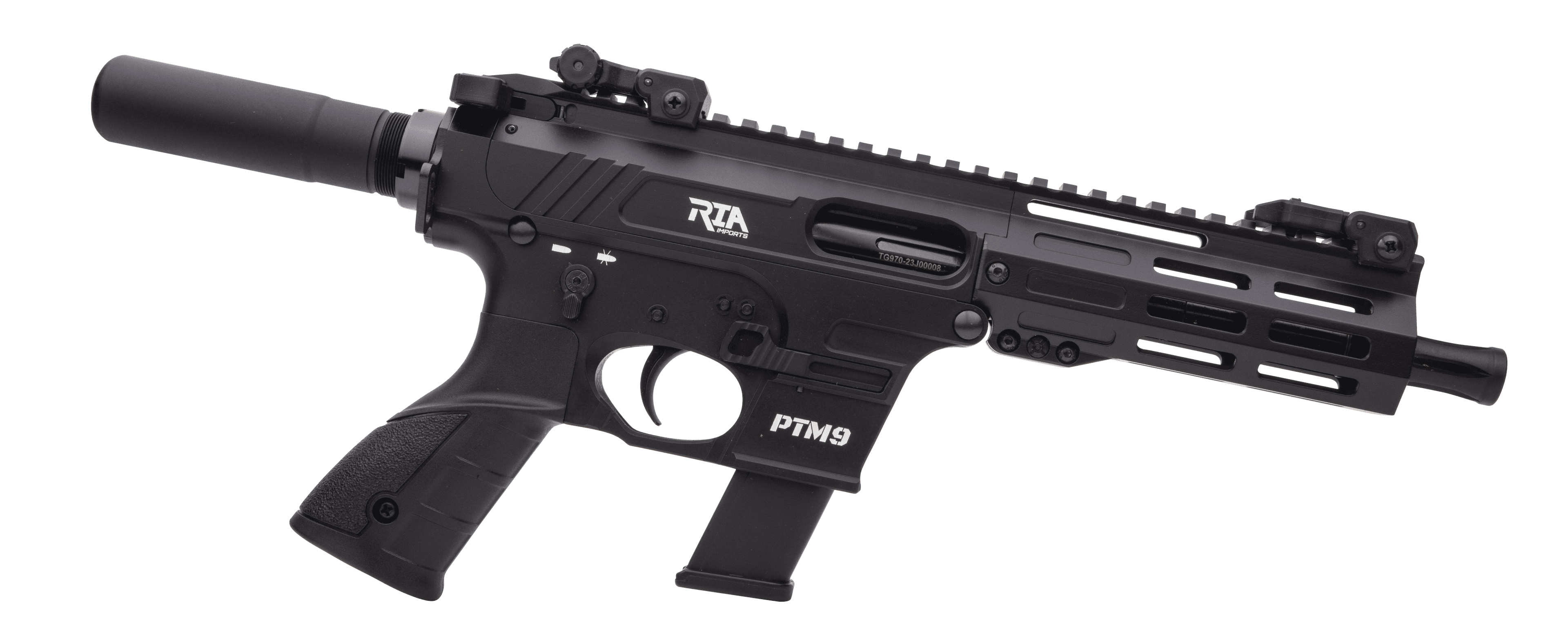 Armscor PTM9 Pistol 9mm 5.90 in Black Flip Up Sights 17 rd.