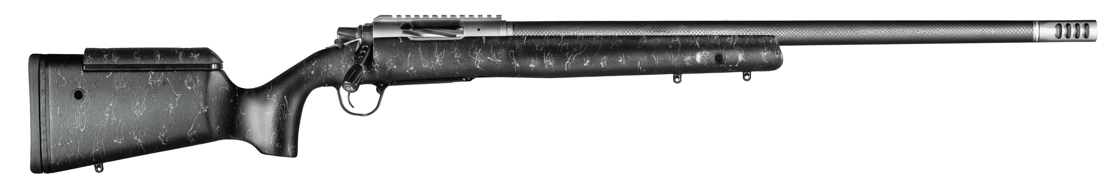 Christensen Arms 8010700100 ELR  6.5 PRC 3+1 26" Target Profile Carbon Fiber Barrel, Black Nitride Finish, Black with Gray Webbing Stock