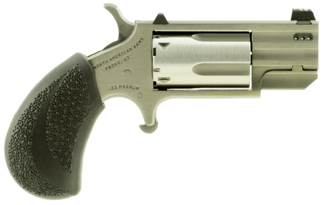 NAA Pug Revolver 22 WMR Stainless/Black Ported 1 in 5 rd. XS White