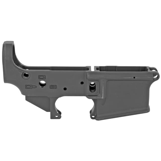 Spikes STLS019 Spider Stripped Lower Receiver with Billet Markings Multi-Caliber 7075-T6 Aluminum Black Anodized for AR-15