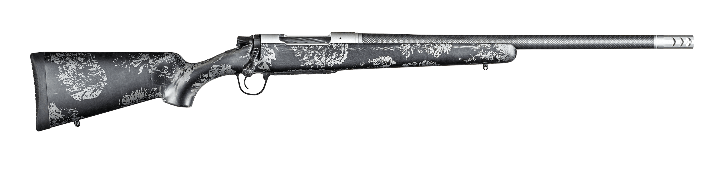 Christensen Arms 8010631300 Ridgeline FFT 6.8 Western 3+1 20" Carbon Fiber/Threaded Barrel, Stainless Steel, Black with Gray Accents Stock