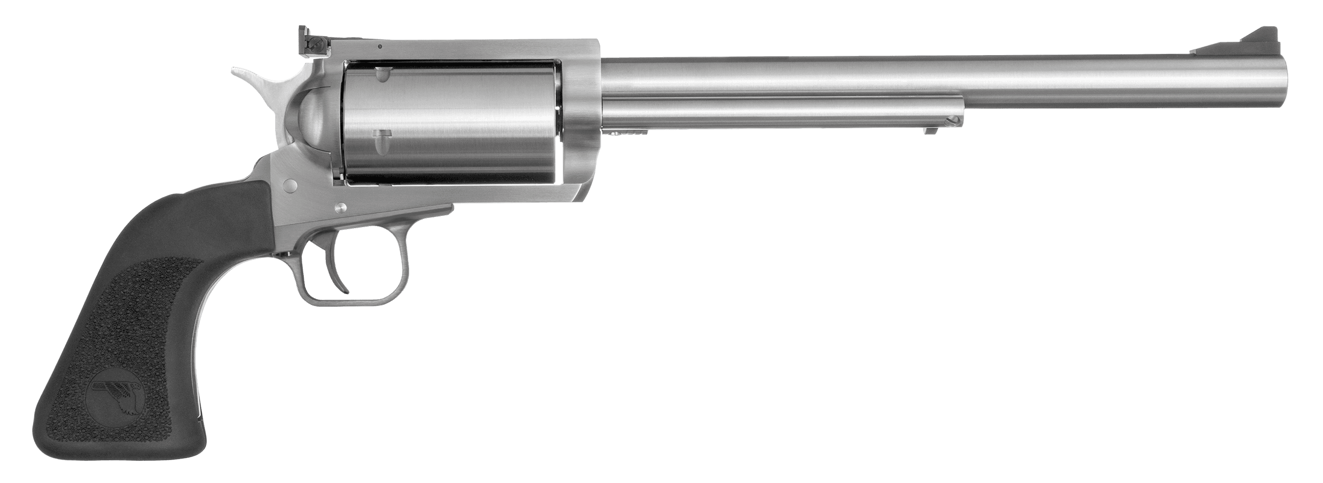 Magnum Research BFR444M BFR Long Cylinder Large Frame 444 Marlin 5 Shot, 10" Brushed Stainless Steel Barrel, Cylinder & Frame, Black Hogue Rubber Grip, Exposed Hammer