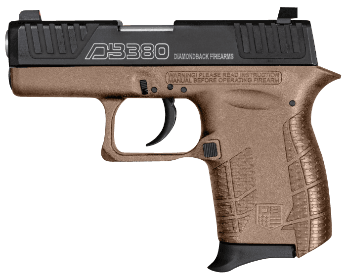 Diamondback DB380 Gen4 .380 ACP 2 inch 6 Round FDE Stainless Slide Frame