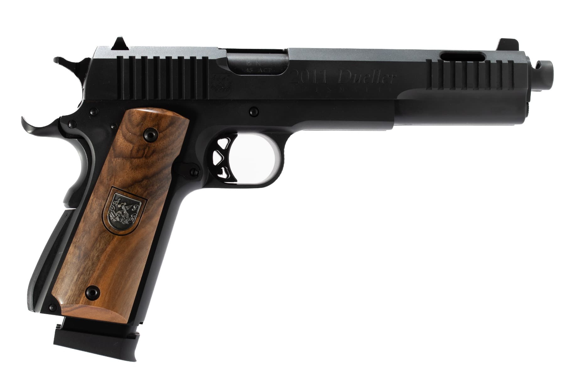 Arsenal Firearms Dueller Prismatic Double Barrel Pistol - Black | .45ACP | 6.5" Twin Ported Barrels | 7+7 Parallel Mag | Walnut Grips