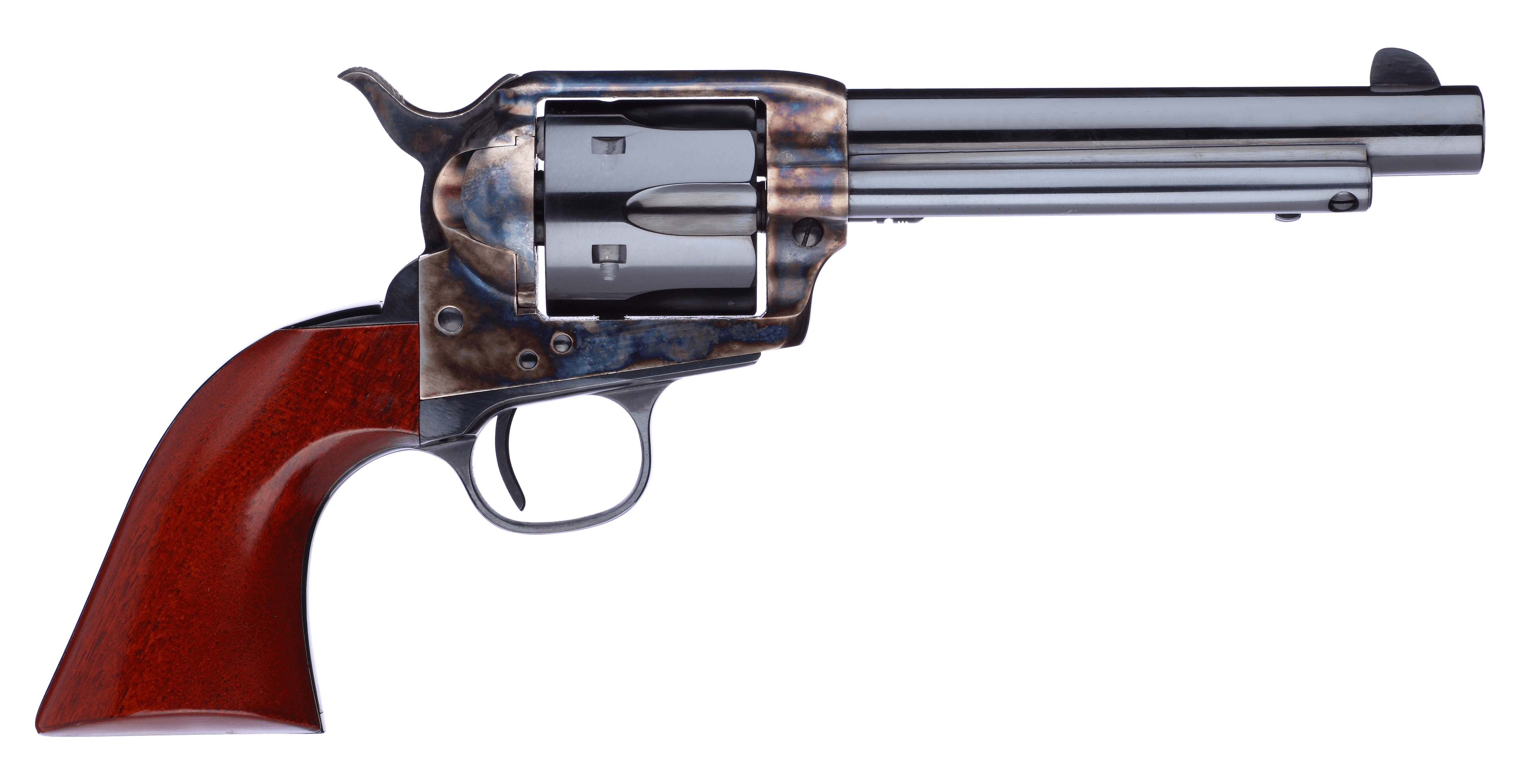 Taylors & Company 701EDE 1873 Cattleman New Model 357 Mag 6rd 5.50" Blued Cylinder & Barrel Color Case Hardened Steel Frame Walnut Navy Size Grip (Taylor Tuned)