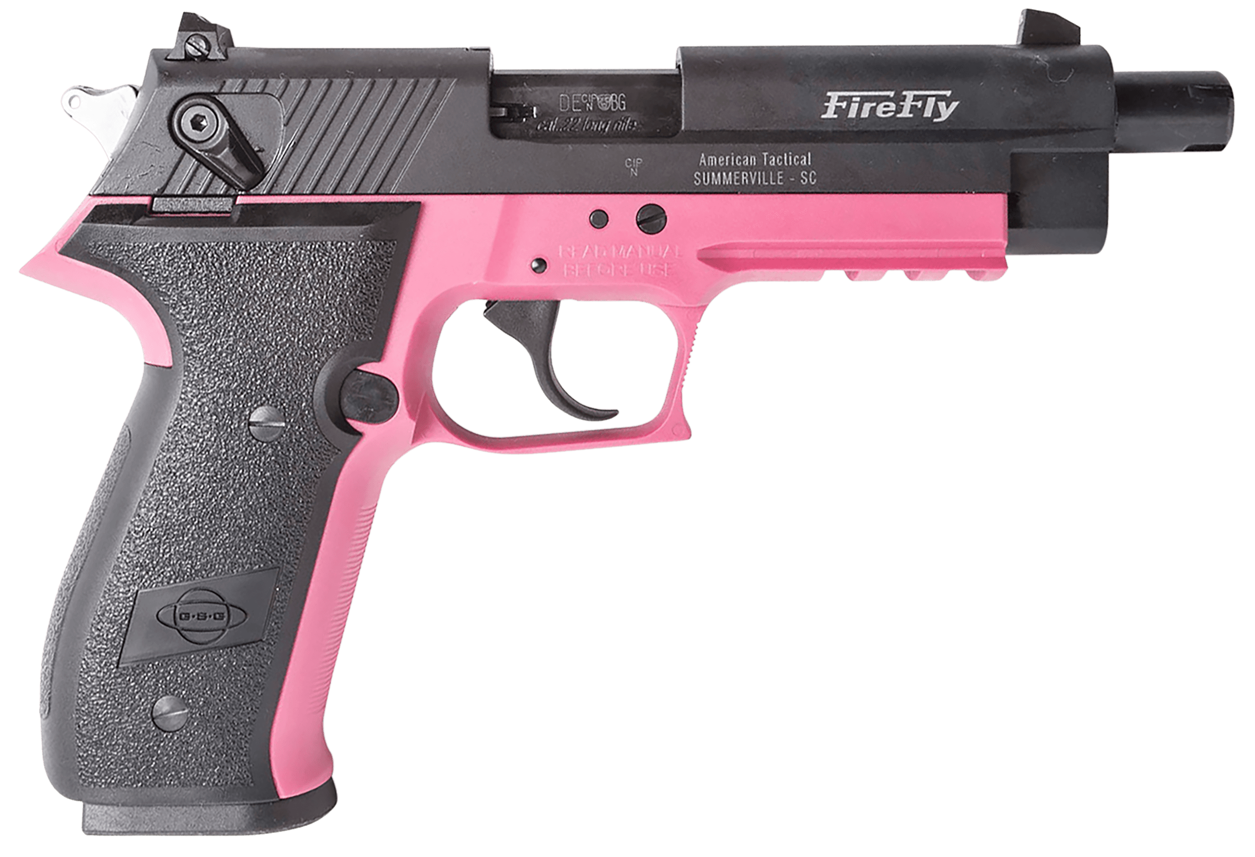 GSG Firefly Pistol 22 LR. 4.9 in. Pink Threaded Barrel 10 rd.