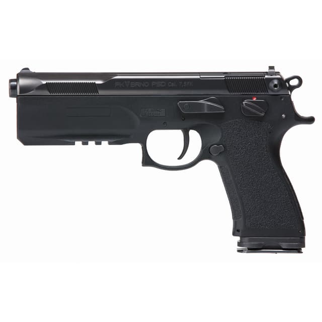 FK Brno US FKPSDFS75 PSD 7.5 FK 16+1 5.30" Black Tilting Barrel, Dark Gray Nitride Optic Cut/Serrated Steel Slide, Black Polymer Frame w/Beavertail & Picatinny Rail, Black Textured Polymer Grip