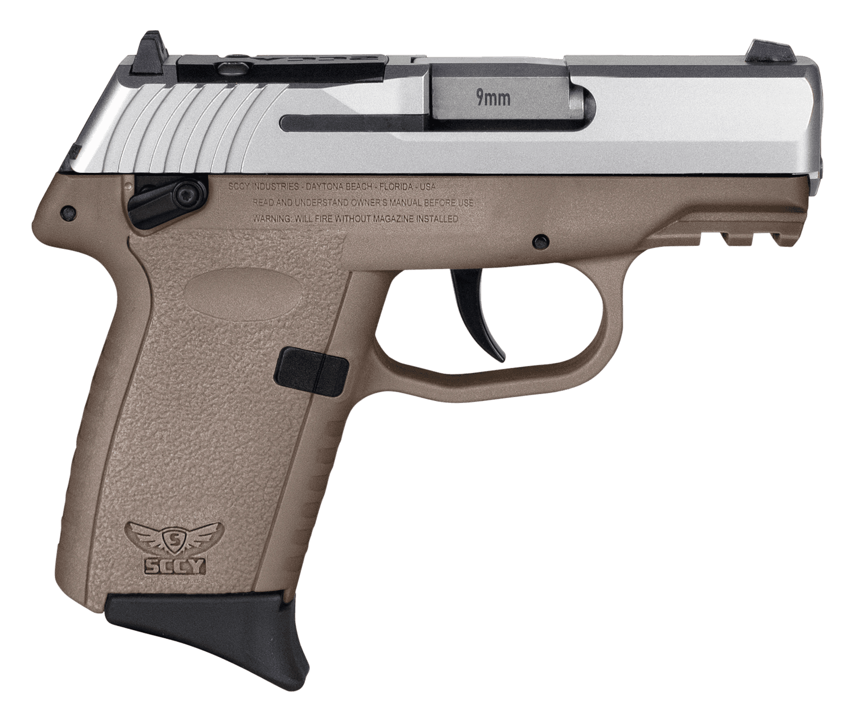 SCCY CPX-1 Gen 3 Sub-Compact Pistol - Stainless / FDE | 9mm | 3.1" Barrel | 10rd | Ambidextrous Safety | Red Dot Ready
