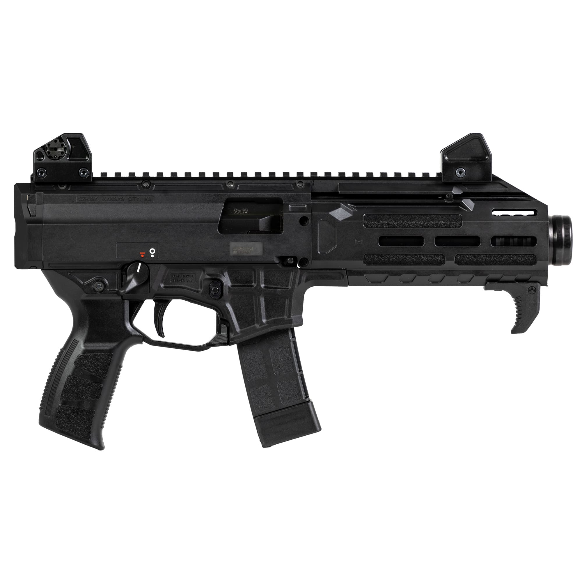 CZ-USA 91431 Scorpion 3+  9mm Luger 20+1 7.80" Black Threaded Barrel, M-LOK Handguard, Picatinny Rail, Black Polymer Grip, Ambidextrous