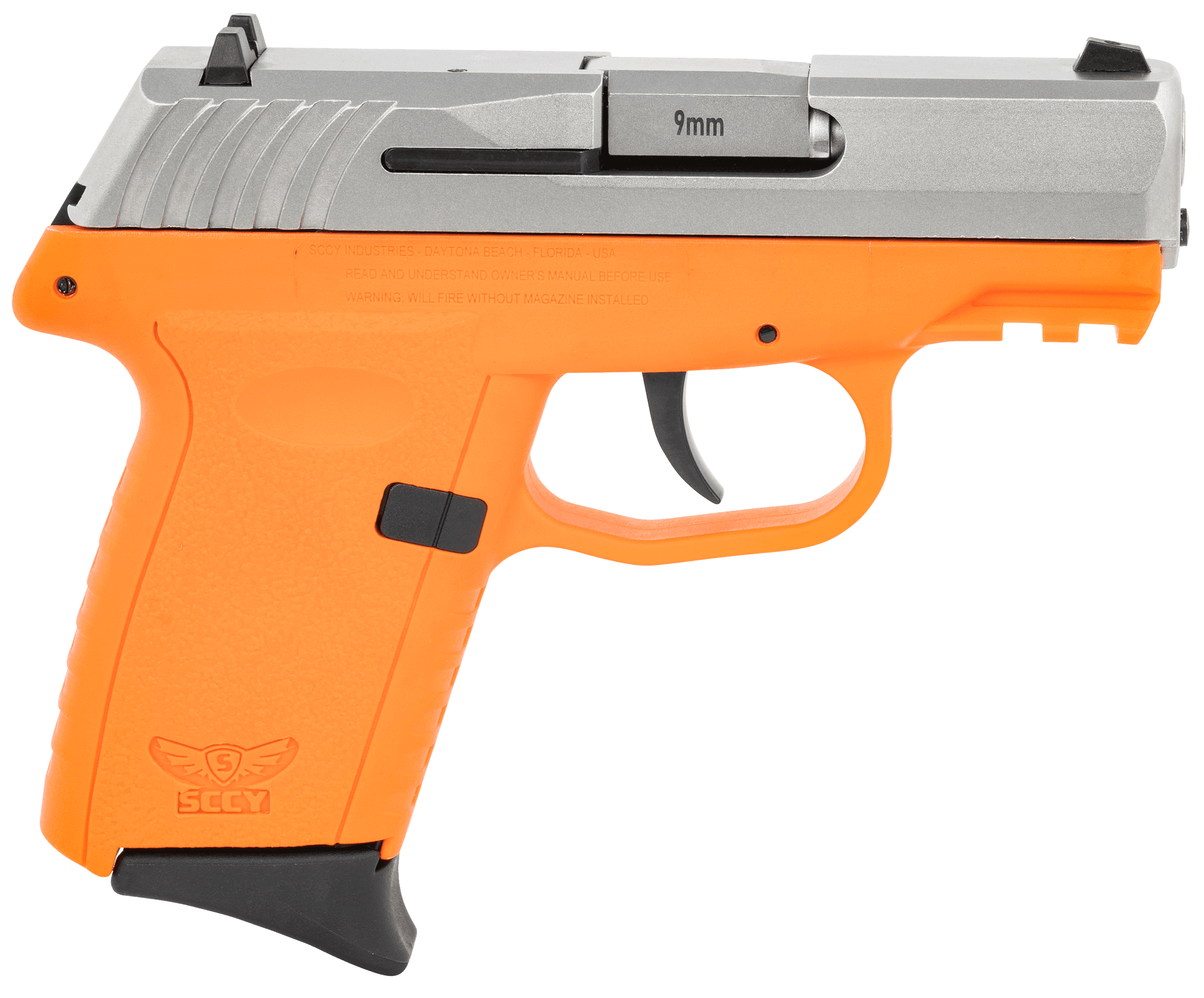 SCCY CPX-2 Gen 3 Sub-Compact Pistol - Stainless / Orange | 9mm | 3.1" Barrel | 10rd | No External Safety