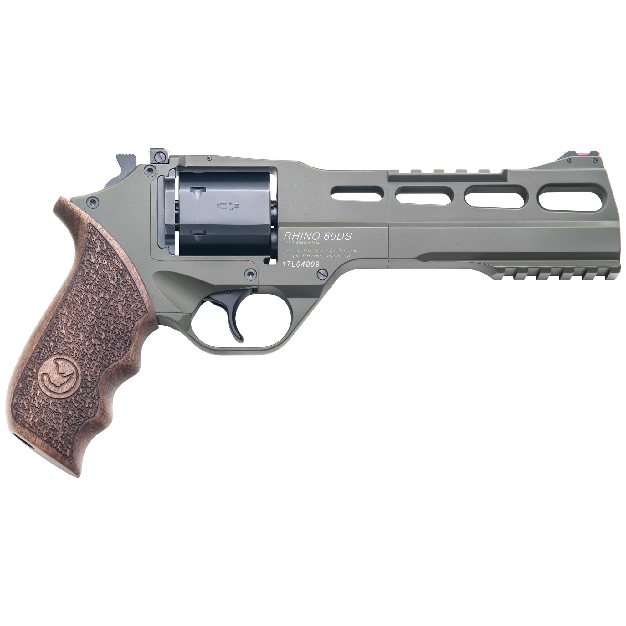 Chiappa Firearms Rhino 60DS 357 Magnum 6" 6 Rounds Green Cerakote Walnut Grip