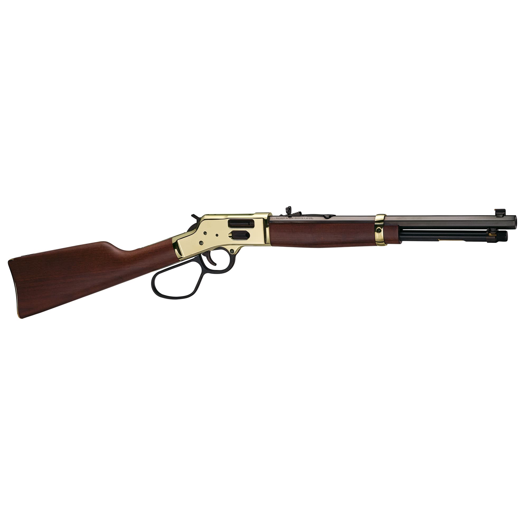 Henry H006GCR Side Gate Carbine 45 Colt (LC) 7+1 16.50" Blued Octagon Barrel, Polished Brass Rec, American Walnut Stock, Adj. Sight, Large Loop Lever