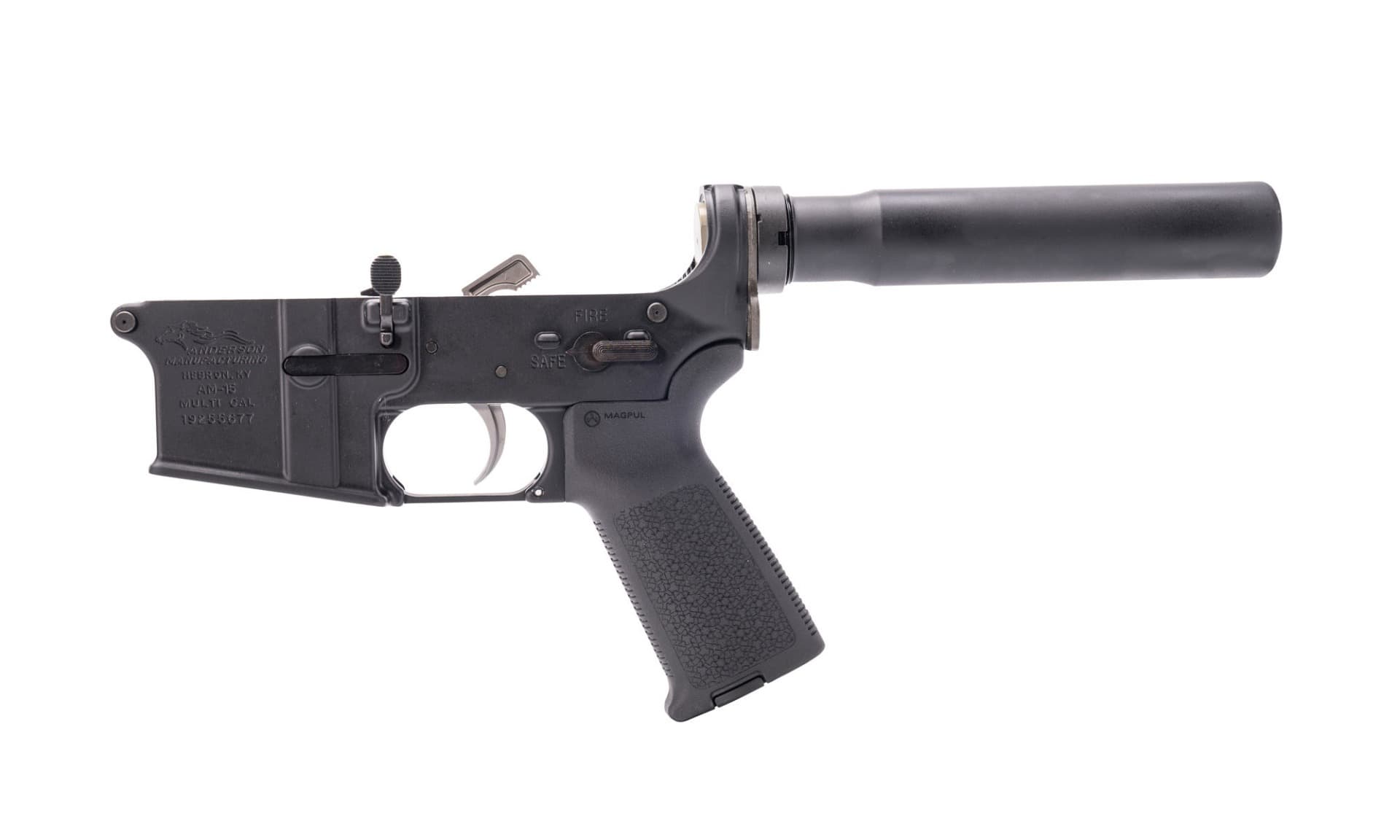 Anderson AM-15 Forged Complete AR Lower - Black | Pistol Buffer Tube
