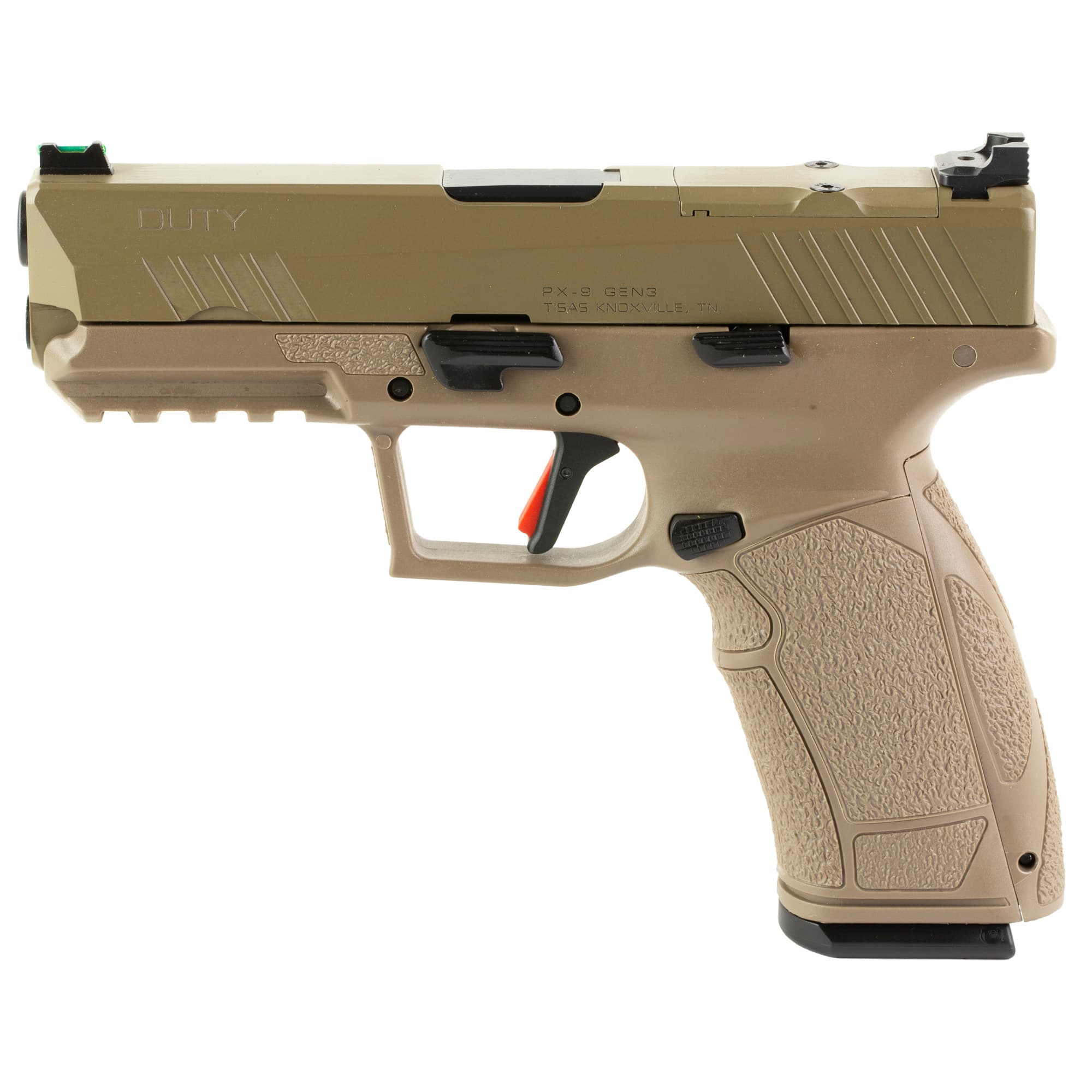 SDS Imports Tisas PX-9 Gen 3 Duty 9mm 4.11" FDE Cerakote Semi Auto Pistol