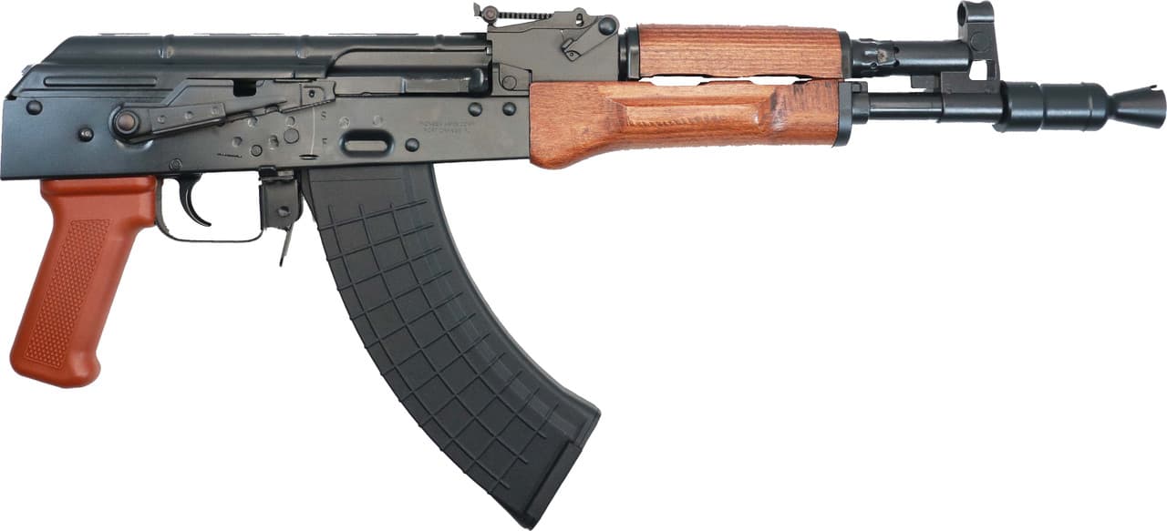 Pioneer Arms AK0031FTW Hellpup  7.62x39mm 30+1 11.73" Black Threaded Barrel, Oil Varnished Polish Laminated Wood Handguard & Grip, Side Mounted Optics Rail