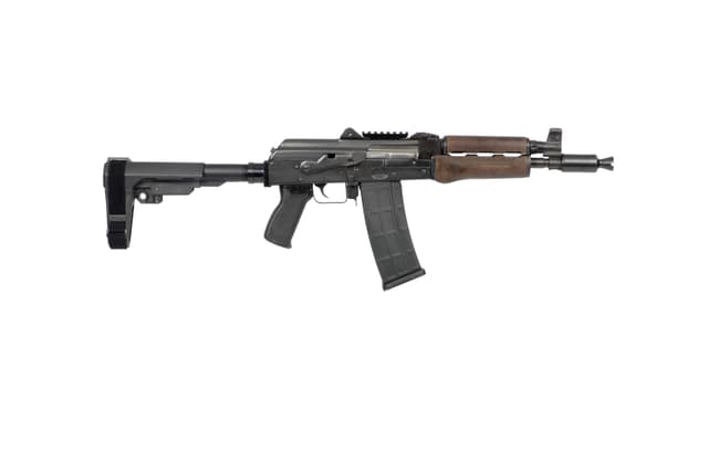 Zastava ZPAP85 Alpha 5.56 NATO 10 Inch 30 Rounds Stained Wood Handguard