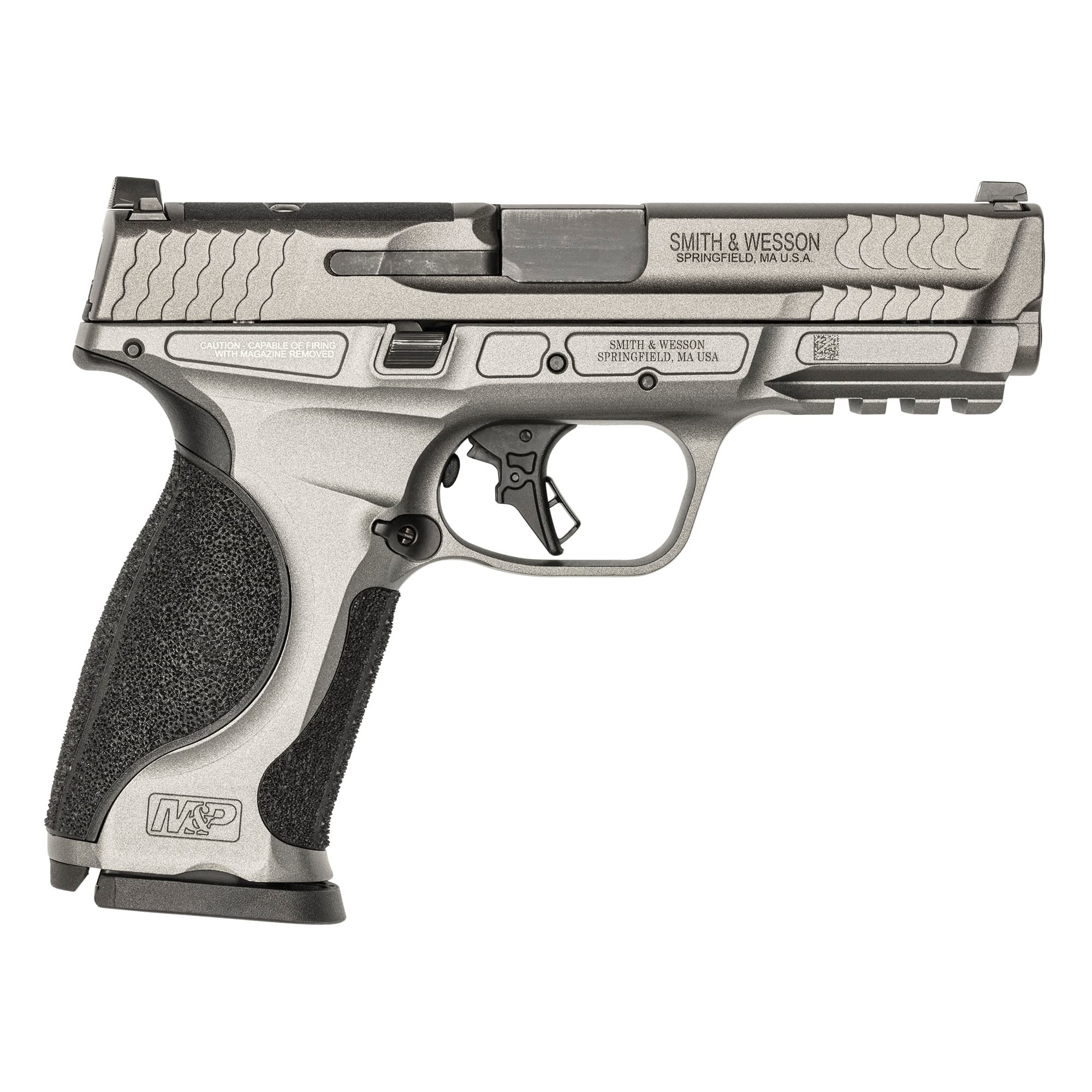 Smith & Wesson 13194 M&P M2.0 Optic Ready 9mm Luger 17+1 (3) 4.25", Tungsten Gray, Aluminum Frame with Picatinny Rail, Optic Cut Slide, Interchangeable Backstrap Grip, Ambi Controls
