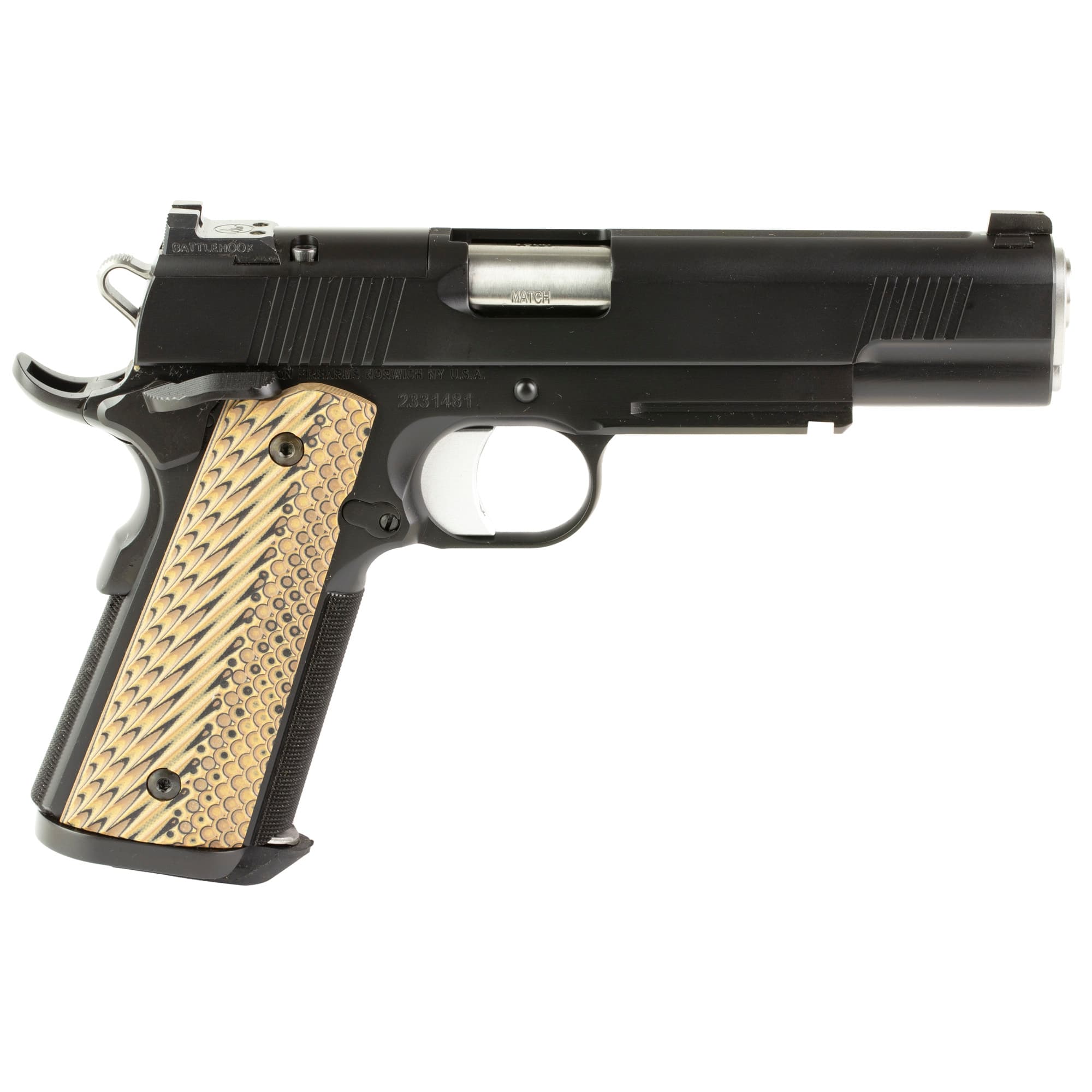 Dan Wesson 01794 Specialist  Full Size Frame 10mm Auto 8+1 5" Stainless Match Grade Barrel, Black Duty Optics Ready/Serrated Steel Slide, Black Duty Steel Frame w/Picatinny Rail, Black/Brown G10 Grip