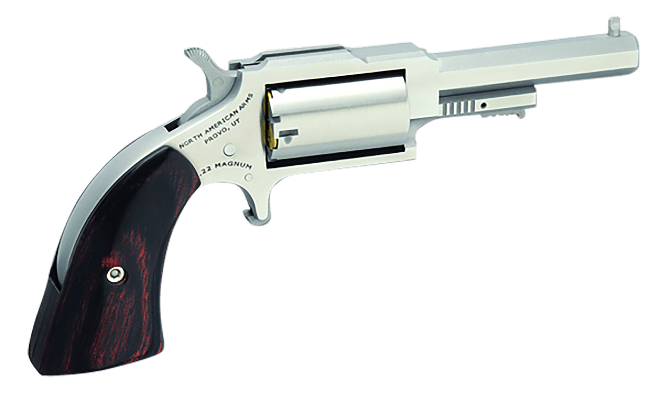 NAA The Earl Sheriff Mini-Revolver 22 WMR Stainless/Rosewood 2.5 in. 5 rd.