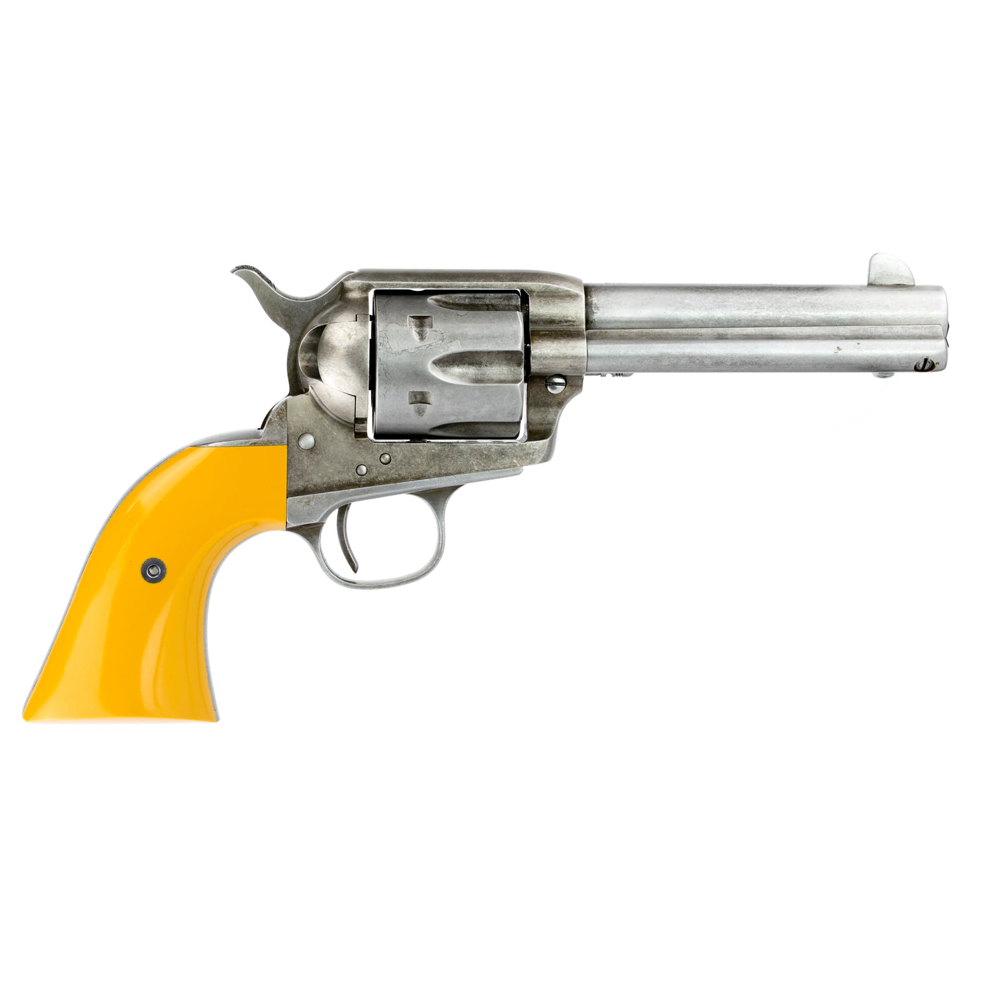 Cimarron Firearms Rooster Shooter Revolver .45 Long Colt 4.75 in 6 Round Steel Finish Yellow Grip