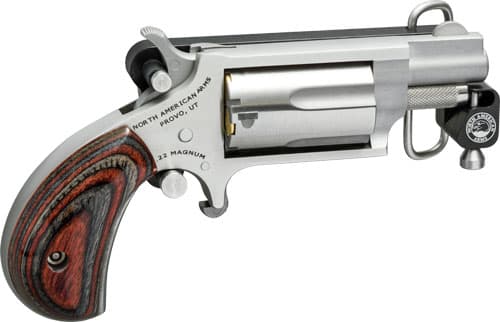 NAA Mini-Revolver w/ Belt Buckle 22 WMR Stainless/Matte Wood 1.13 in. 5 rd.