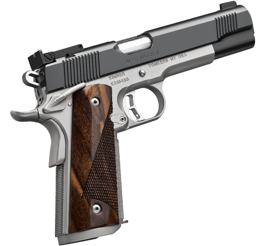 Kimber Mfg.,inc 3200309 Super Match II 45 ACP 8+1 5" Matte Black KimPro II Aggressive Slide Serrations Front strap checkering Walnut Grip