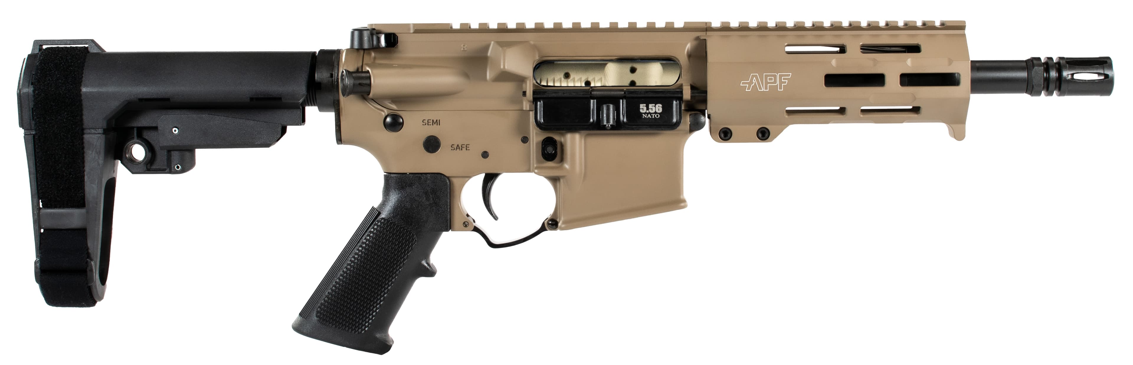 Alex Pro Firearms APF 5.56 Pistol 7.5in 30rd FDE SBA3 Brace