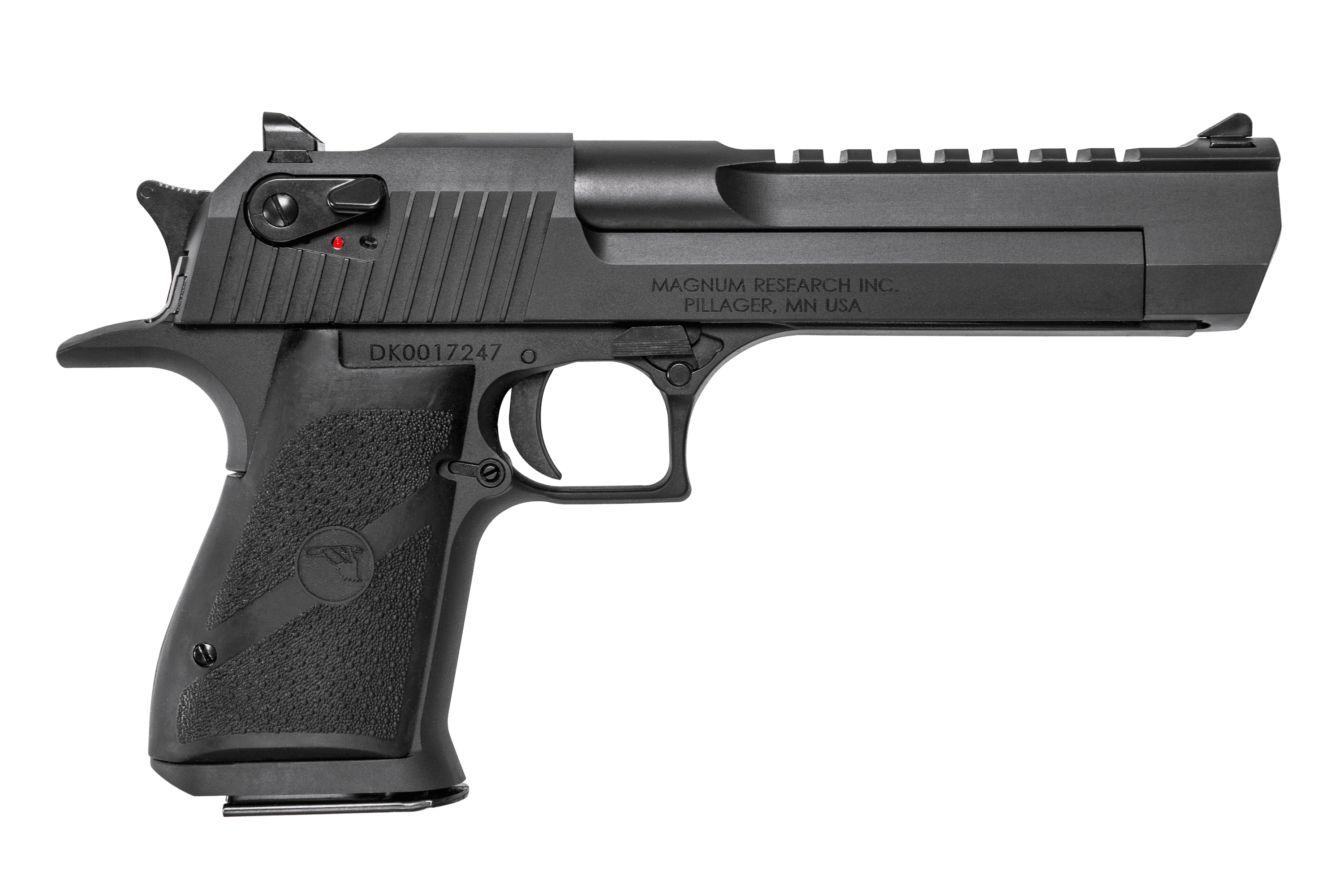 Magnum Research DE429 Desert Eagle Mark XIX 429 DE 7+1, 6" Black Steel Barrel, Matte Black Serrated Carbon Steel Slide & Frame w/Beavertail, Black Rubber Grip, Manual Thumb Safety,