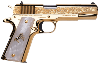 CNC CNCELRANCH COLT 1911 38 5 ENGRVD SLIDE 24K GLD