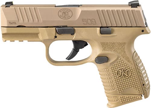 FN 509c 9mm 3.7in 24 Rounds Flat Dark Earth PVD Serrated Slide Ambidextrous