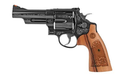 Smith and Wesson Model 29 .44 Remington Magnum 4 inch 6 Rounds Blued Engraved Wood Grips