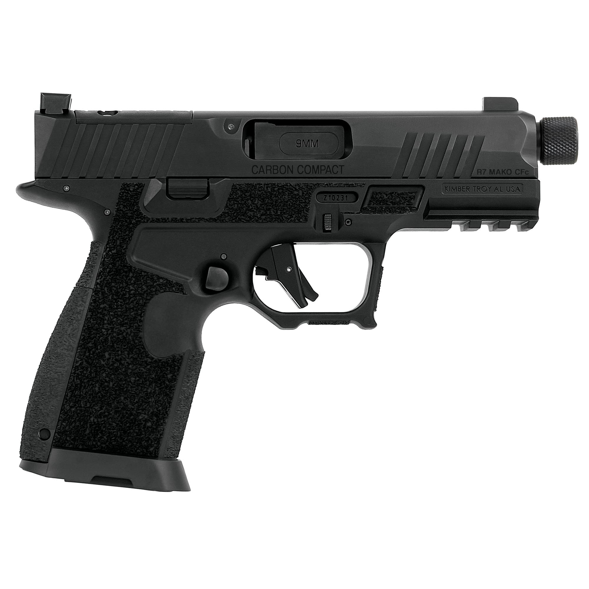 Kimber Mfg.,inc 3800018 R7 Mako Carbon Compact TFS OR 9mm 15+1 4.42" FNC Stainless Steel Slide Molded Stippling Interchangeable Modular Backstrap Grip