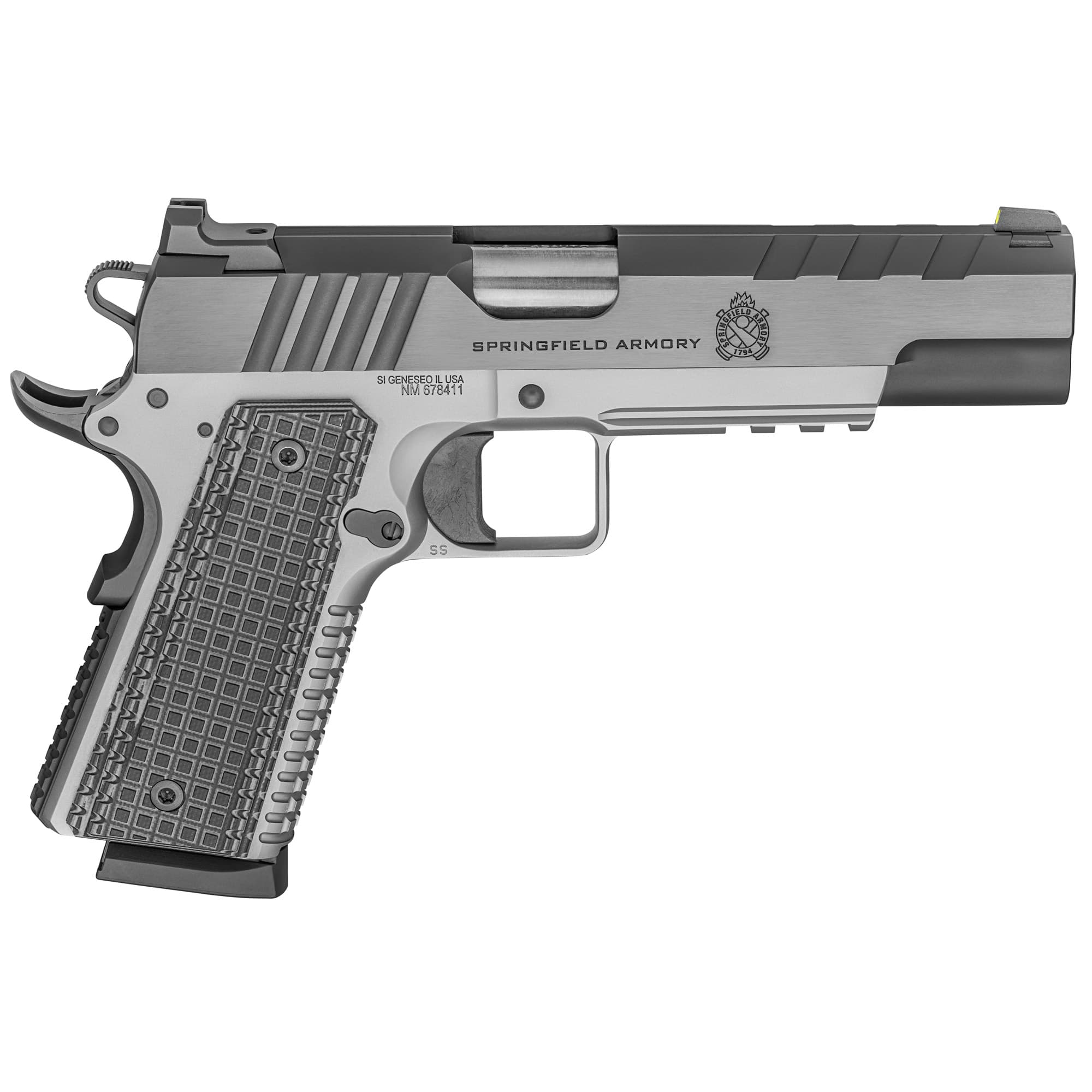 Springfield Armory, Emissary, .45 Acp, 5 in, 8+1, Stainless Frame Blued Slide, Vz G10