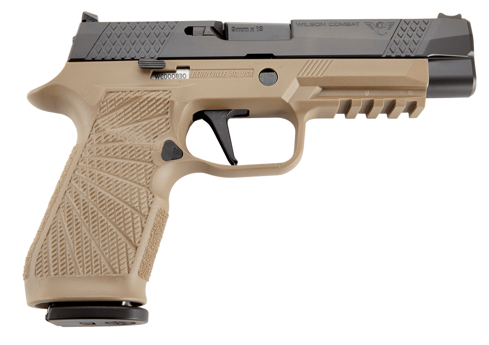 Wilson Combat P320 9mm Luger 4.70 inch 17+1 Tan DLC Steel Polymer Grip Action Tune