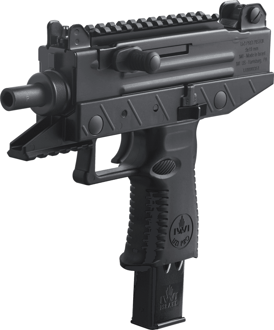 IWI UZI Pro 9mm Pistol - Black | 4.5" Barrel | Adjustable Sights | 25 Rd
