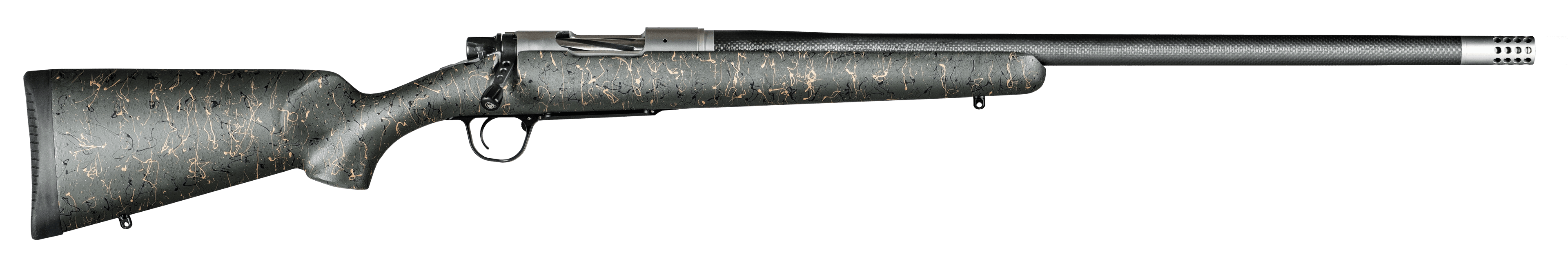 Christensen Arms CA10299414413 Ridgeline  308 Win 4+1 24" Carbon Fiber/Threaded Barrel, Natural Stainless, Green with Black/Tan Webbing Stock