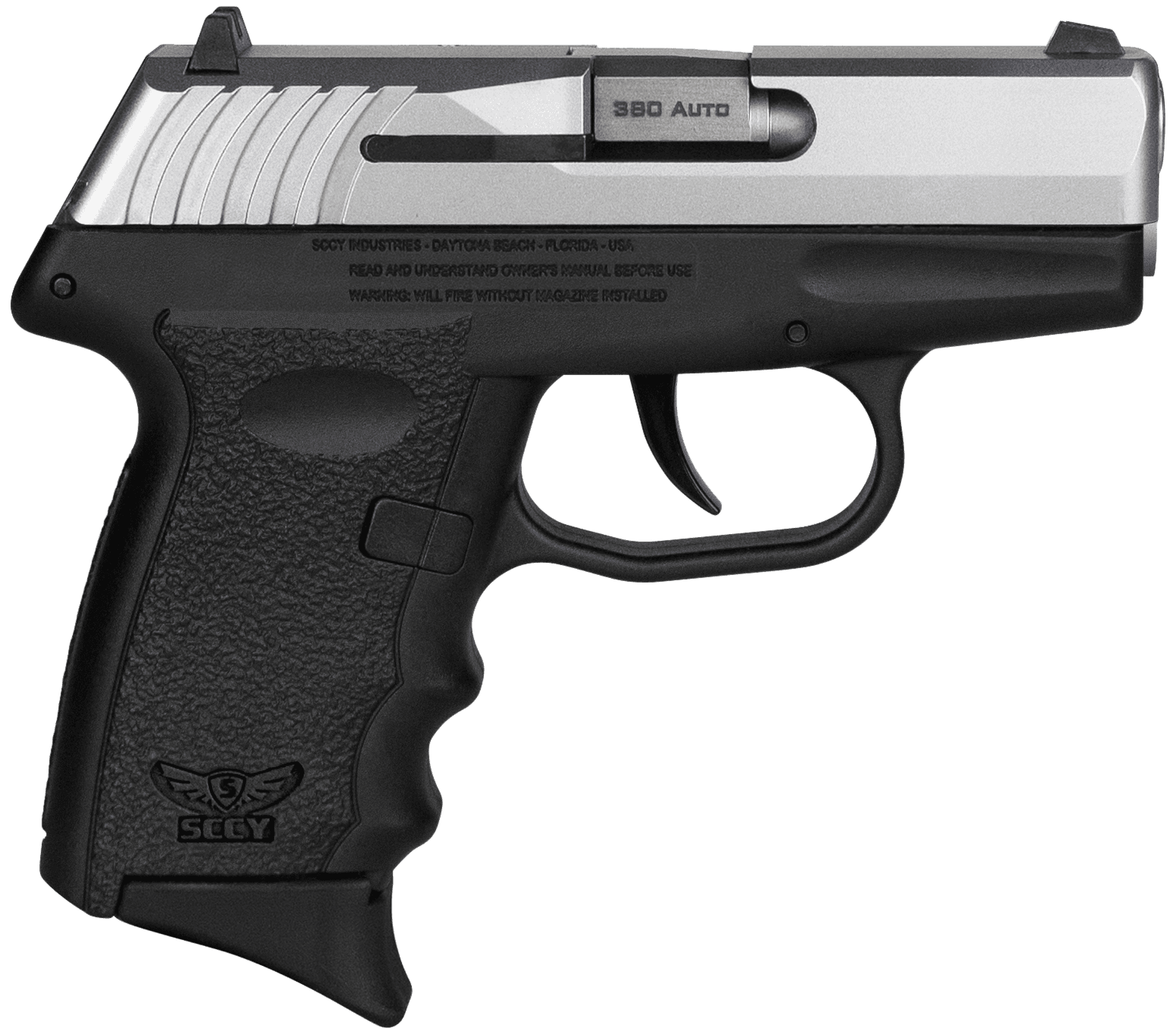 SCCY Industries CPX-3TTBK CPX-3  Sub-Compact Frame 380 ACP 10+1, 3.10" Stainless Quadlock Barrel, Serrated Stainless Steel Slide, Black Polymer Frame w/Finger Grooves, No Safety,