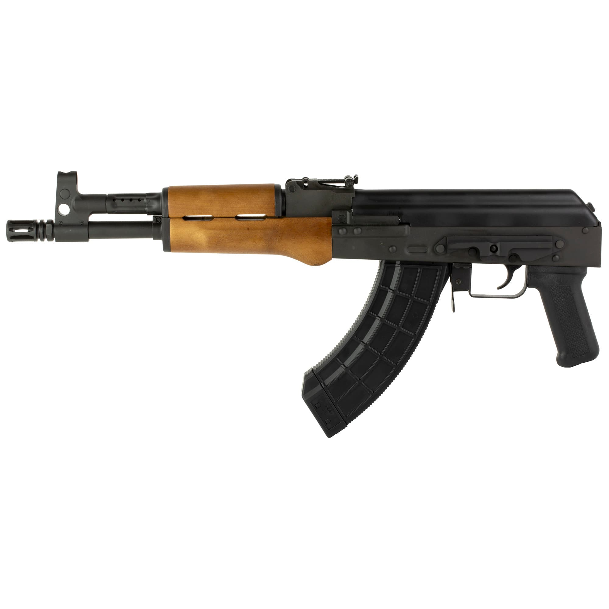 Century Arms BFT47 AK-47 Pistol - Wood | 7.62x39 | 12.6" Barrel | Wood Handguard | 1.5mil Receiver w/ Bulged Forged Trunnion | Includes Side Optic Rail