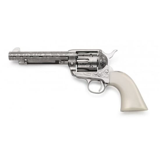 Taylors & Company 200060 1873 Cattle Brand 357 Mag Caliber with 5.50"  Barrel, 6rd Capacity Cylinder, Overall Nickel-Plated Engraved Finish Steel & Ivory Synthetic Grip