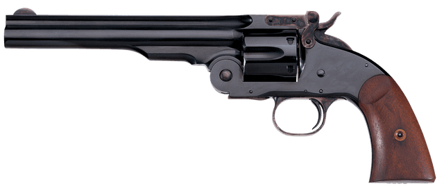 Taylors & Company 550677 Second Model Schofield 38 Special Caliber with 7" Barrel, 6rd Capacity Cylinder, Overall Blued Finish Steel & Walnut Grip