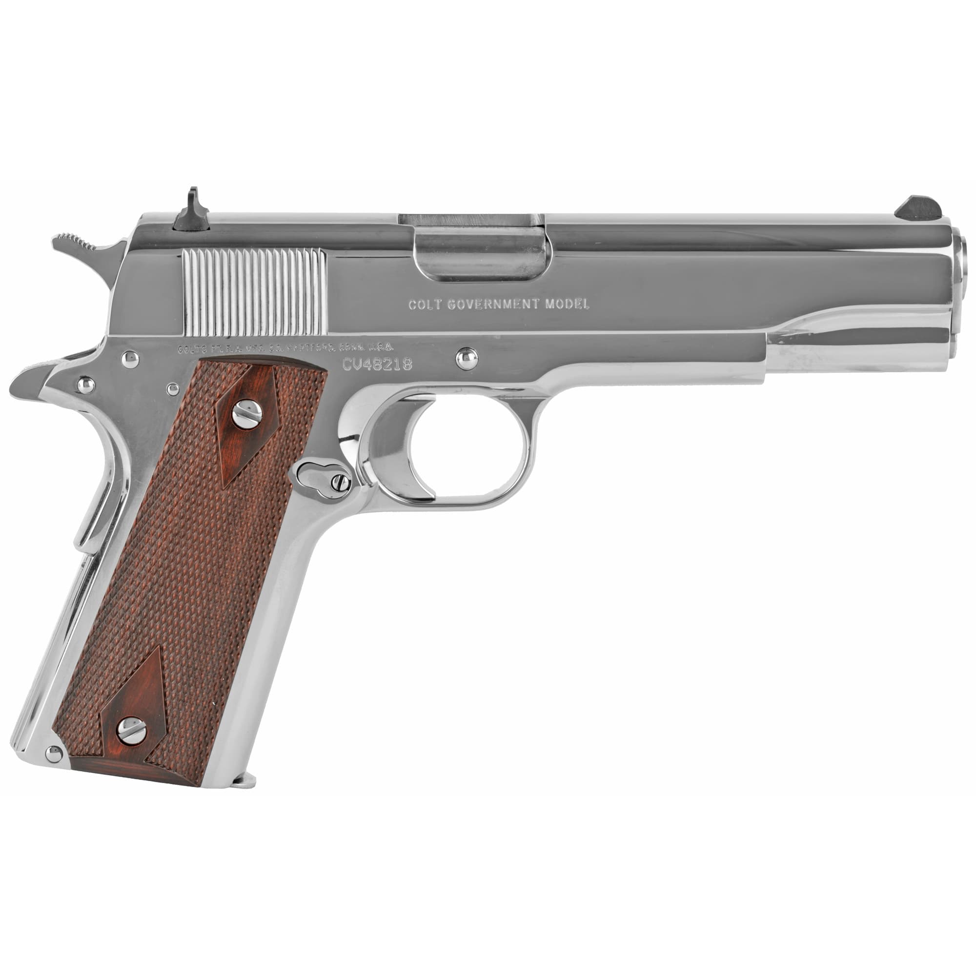 Colt 1911 Government 45 ACP 5in 7rd Stainless National Match Barrel Redwood