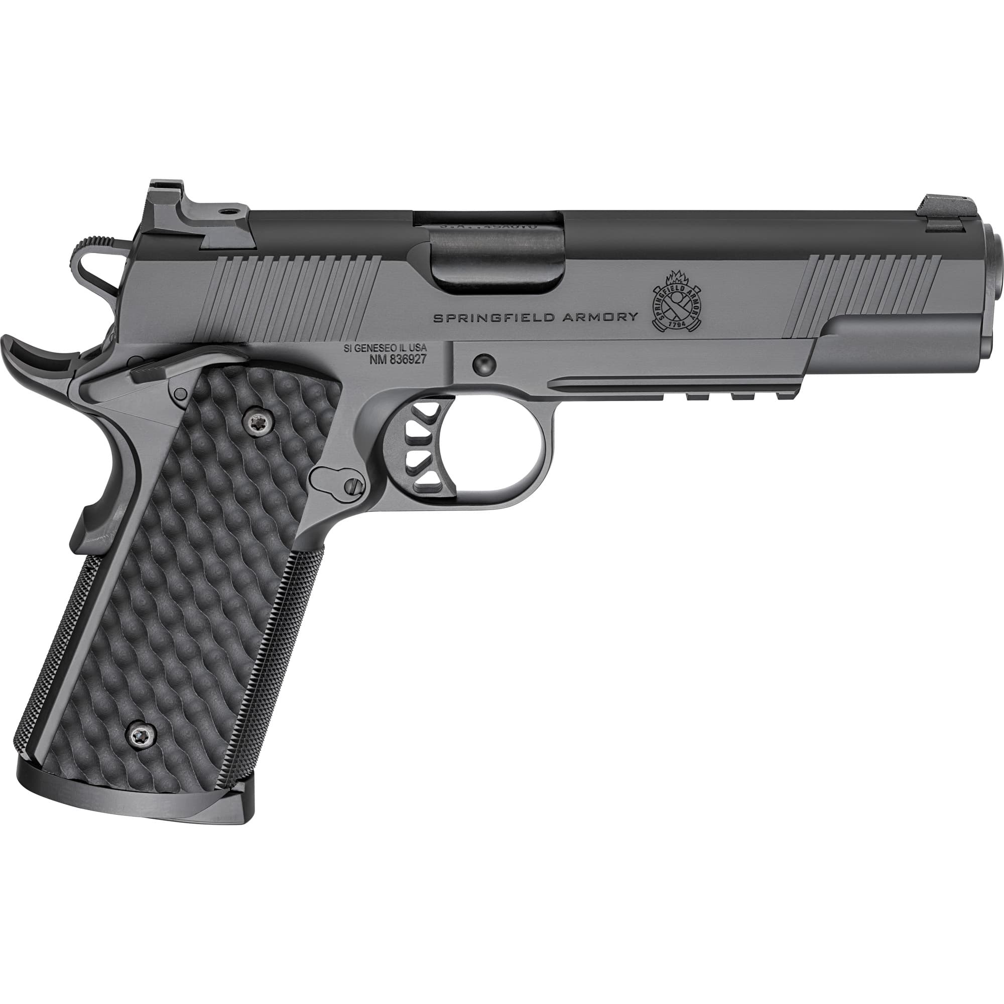 Springfield Armory PC9125LR 1911 TRP  45 ACP 8+1 5" Black Match Grade Barrel, Black Cerakote Serrated Carbon Steel Slide & Frame w/Picatinny Rail & Beavertail, VZ Hydra G10 Grip